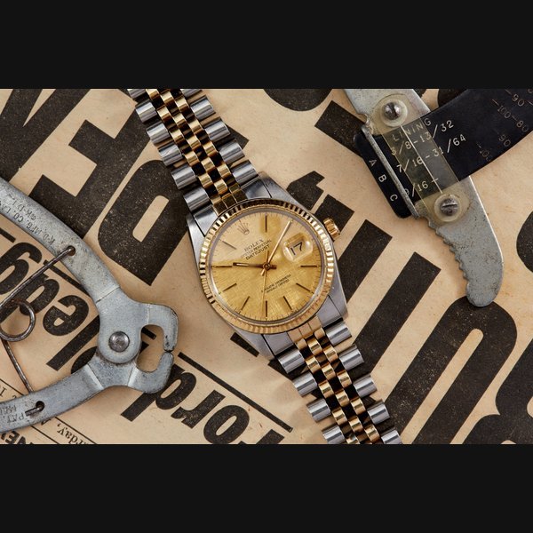 Rolex Rolex Datejust Two Tone Linen Quick Set