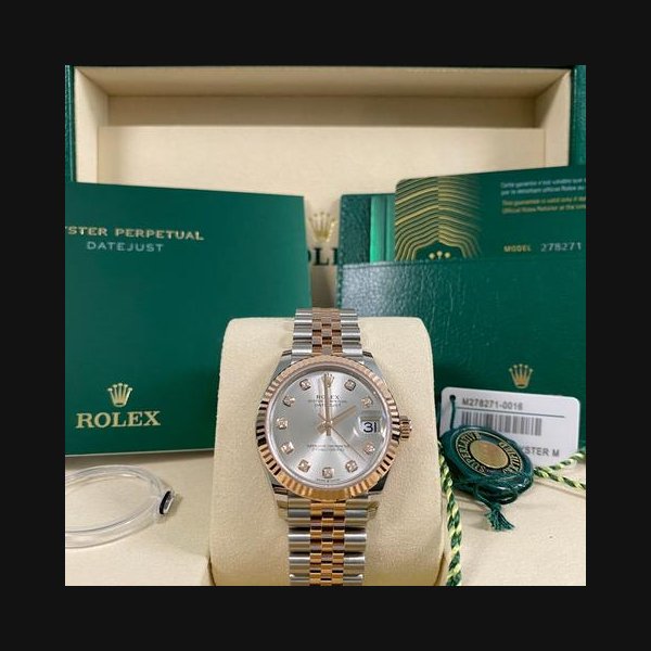 Rolex DatejustNEW 2025 UNWORN Datejust 31 2-Tone Jubilee Silver Diamond DIal 278271 FULL SET Steel & Rose Gold
