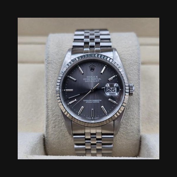 Rolex Rolex DatejustFactory Grey Tapestry Dial Steel 36mm Jubilee 16234