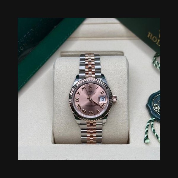 Rolex Lady-DatejustNEW 2025 Pink Roman Dial Two Tone Rose Gold Jubilee Bracelet Ref. 279171