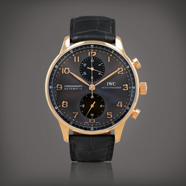 IWC Portugieser, reference 3714     Montre bracele chronographe en or rose |  Pink gold chronograph wristwatch    Vers 2010 |  Circa 2010