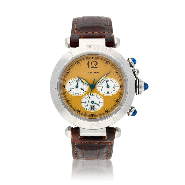 Cartier Pasha Stainless steel chronograph wristwatch with date Circa 2000