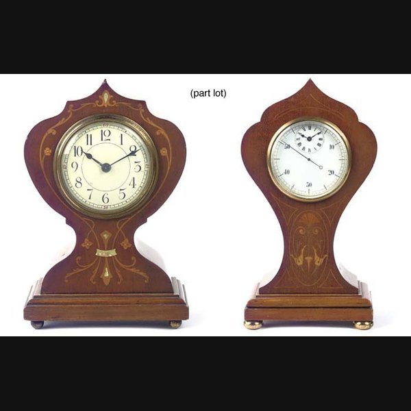Five French Art Nouveau style mantel timepieces, early 20th Century