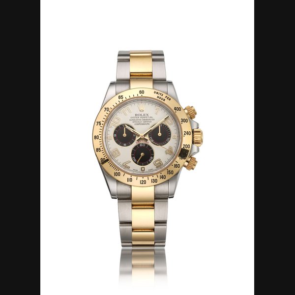 ROLEX, STAINLESS STEEL & GOLD COSMOGRAPH DAYTONA CHRONOGRAPH WRISTWATCH, REF. 116523 CASE NO. M0E70790