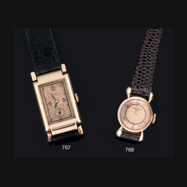 Vacheron & Constantin Vacheron & Constantin. A Lady's 18ct Pink Gold Circular Wristwatch with Flared lugs SIGNED VACHERON & CONSTANTIN GENEVE, MOVEMENT NO 468654, CASE NO 301672, CIRCA 1940