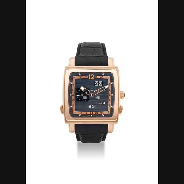 Ulysse Nardin ULYSSE NARDIN. A FINE 18K PINK GOLD AUTOMATIC PERPETUAL CALENDAR DUAL TIME WRISTWATCH · 320-90