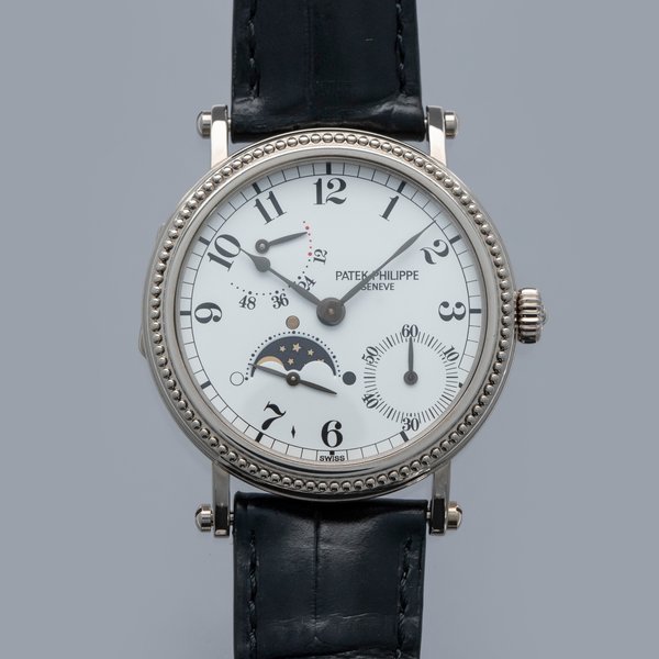 Patek Philippe Patek Philippe Moonphase Power Reserve 5015G-001 Beaded Bezel 18k WG
