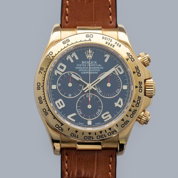 Rolex Rolex Cosmograph Daytona 116518 Blue Racing Dial 18k YG