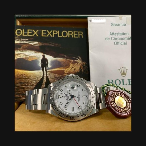 Rolex Rolex Explorer IIEXCELLENT Condition 2005 Explorer II "Polar" White Dial No Holes Case 16570 FULL SET