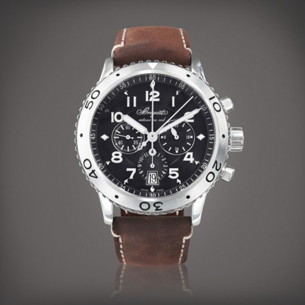 Breguet Type XXI, reference 3810 Montre bracelet en acier avec chronographe avec retour en vol et date | Stainless steel flyback chronograph wristwatch with date Vers 2008 | Circa 2008