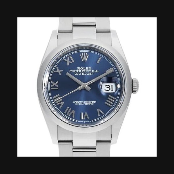 Rolex Datejust36 126200 blue Roman 3 row oyster bracelet Random Number unused mens