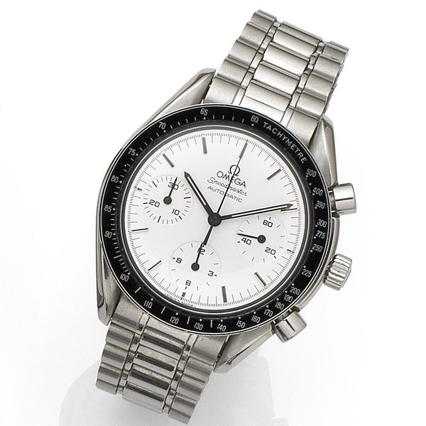 Omega. A stainless steel automatic chronograph bracelet watch Speedmaster, Ref:3510 20 175.0032/175.0033, Sold 30th March 1991