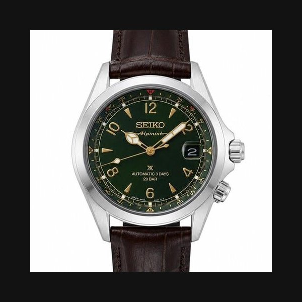 Seiko AlpinistProspex Alpinist Green Dial Brown Leather SPB507 BNIB Complete Set