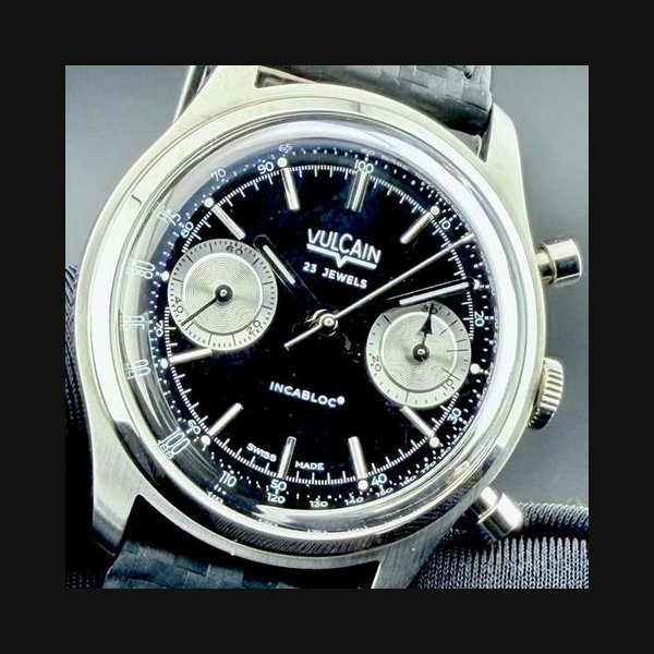 Vulcain VulcainChronograph 70's - Black & Silver 38mm, Price & Market Data