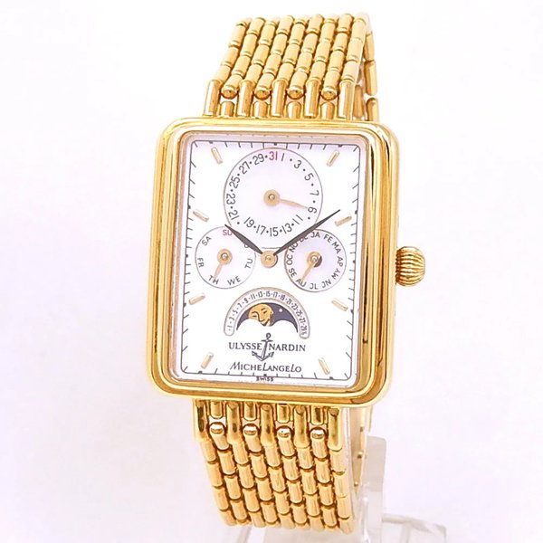 Ulysse Nardin Michelangelo 18k Yellow Gold Automatic White Men's Watch 161-42