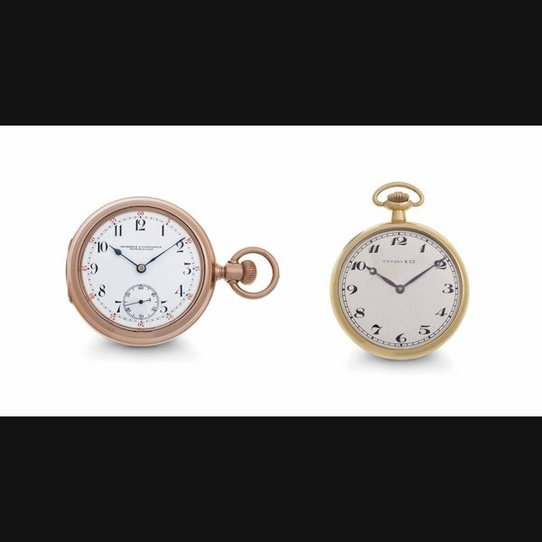 Vacheron Constantin and Aggassiz. A Lot of Two 18k Gold Openface Keyless Lever Pocket Watches THE FIRST VACHERON & CONSTANTIN, GENEVE-SUISSE, MOVEMENT SIGNED T. KIRKPATRIK NEW YORK, MOVEMENT NO. 265'481, CASE AND CUVETTE NO. 56'267, THE SECOND MOVEMENT SIGNED AGASSIZ, RETAILED BY TIFFANY & CO., MOVEMENT NO. 111'705, CASE AND CUVETTE NO. 537'352, THE FIRST MANUFACTURED IN 1883, THE SECOND CIRCA 1910