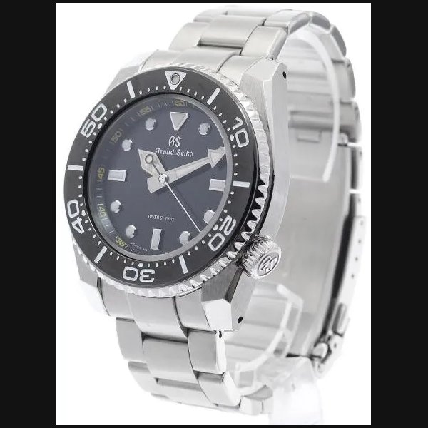 SEIKO GRAND SEIKO SBGX335/9F61-0AL0 44mm SS Black Dial Quartz Watch #C176