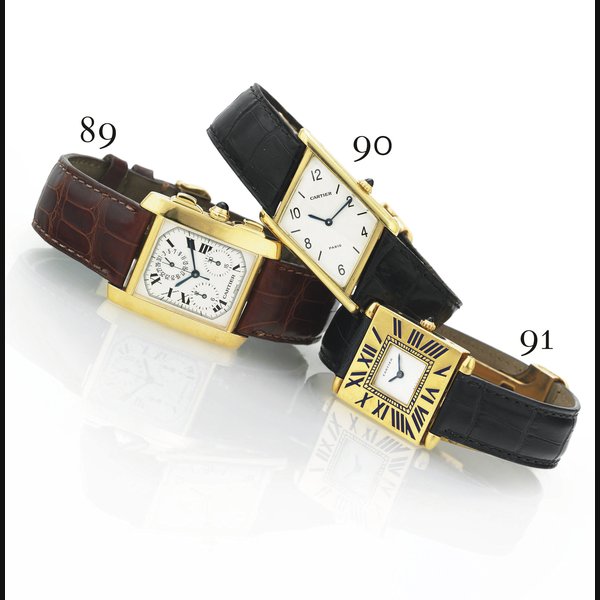 CARTIER. A FINE LIMITED EDITION 18K GOLD ASYMMETRICAL WRISTWATCH SIGNED CARTIER, PARIS, "PARALLELOGRAMME", NO. 258/300, CASE NO. A 113511, MANUFACTURED IN 1996