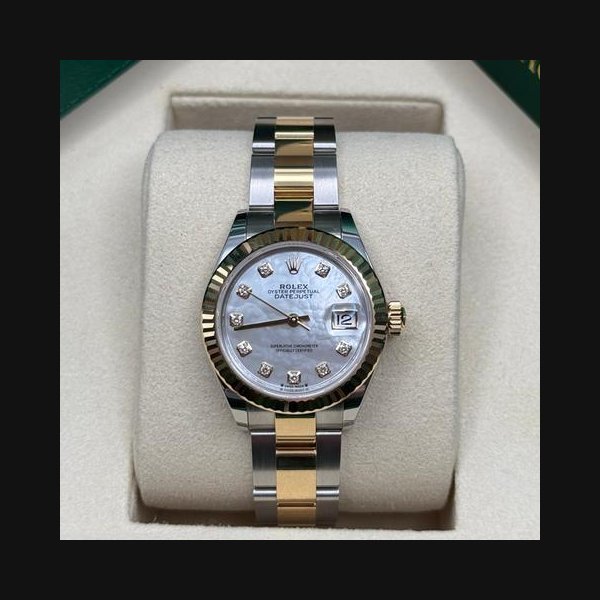 Rolex Rolex Lady-DatejustnEW 2026 Mother of Pearl Diamond Dial Two Tone Yellow Gold Oyster Bracelet