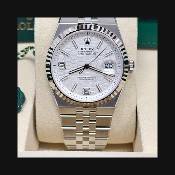 Rolex Rolex Land-Dweller2023 40mm White Honeycomb-Motif Dial Flat Jubilee