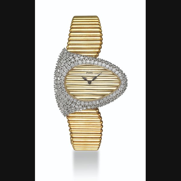 PIAGET, GOLD AND DIAMONDS ASYMMETRICAL WATCH MOVEMENT NO. 235'619, CASE NO. 98481 G10