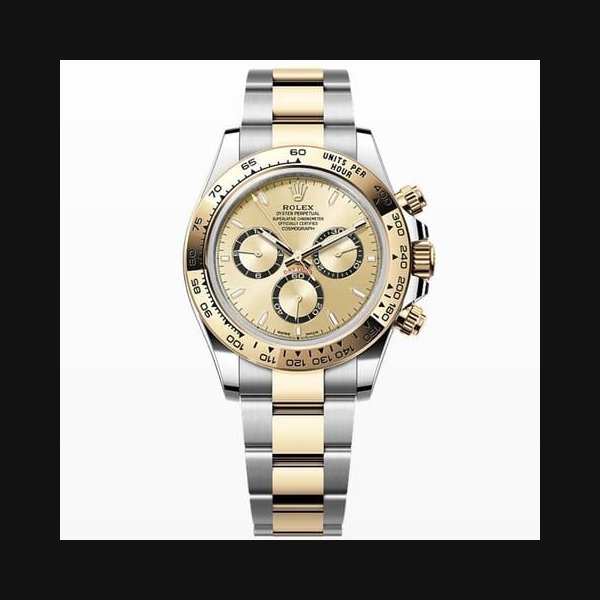 Rolex Rolex DaytonaNEW 2023 Champagne Index Dial Two Tone Yellow Gold Smooth Bezel Oyster Bracelet