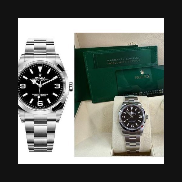 Rolex Rolex ExplorerStainless Steel Oyster Perpetual Explorer - Black Dial - Oyster Bracelet 124270