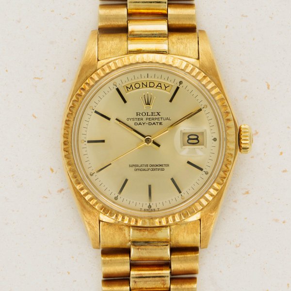 Rolex Day-Date 1803 Champagne Dial Japanese Big Logo Bracelet 18k YG