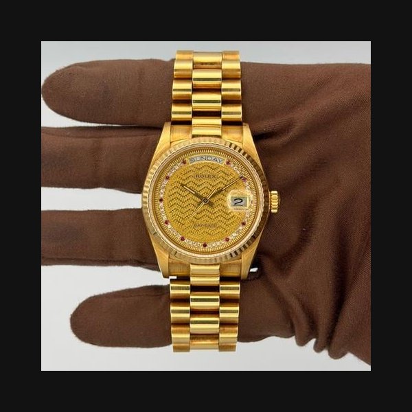 Rolex Day-Date1984 Rolex Day-Date Missoni Ruby 36mm Yellow Gold 18038