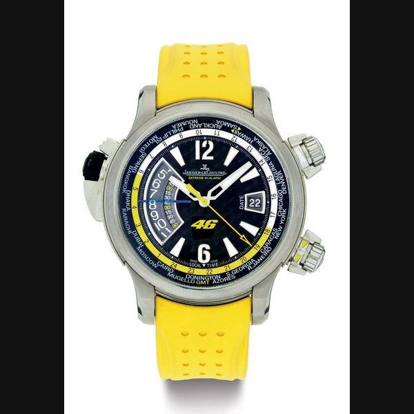 JAEGER-LECOULTRE. A LIMITED EDITION TITANIUM AUTOMATIC WORLD TIME WRISTWATCH WITH ALARM AND DATE SIGNED JAEGER-LECOULTRE, MASTER COMPRESSOR, EXTREME W-ALARM, 46, NO. 946/946, CASE NO. 2546351, REF. 150.T.42, CIRCA 2006