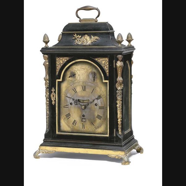 A George III ebonised quarter chiming table clock STEPHEN RIMBAULT, LONDON. CIRCA 1780