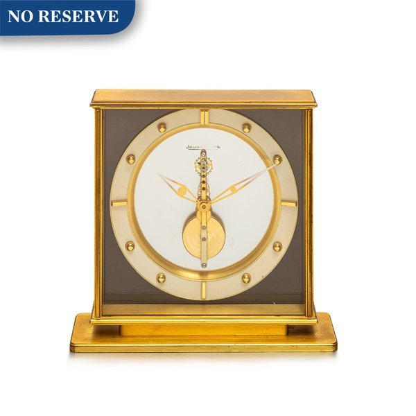 Jaeger-LeCoultre Jaeger-LeCoultre | A gilt brass desk clock with skeletonized dial, Circa 1990 | 積家 | 鍍金銅製座鐘，備鏤空錶盤，約1990年製