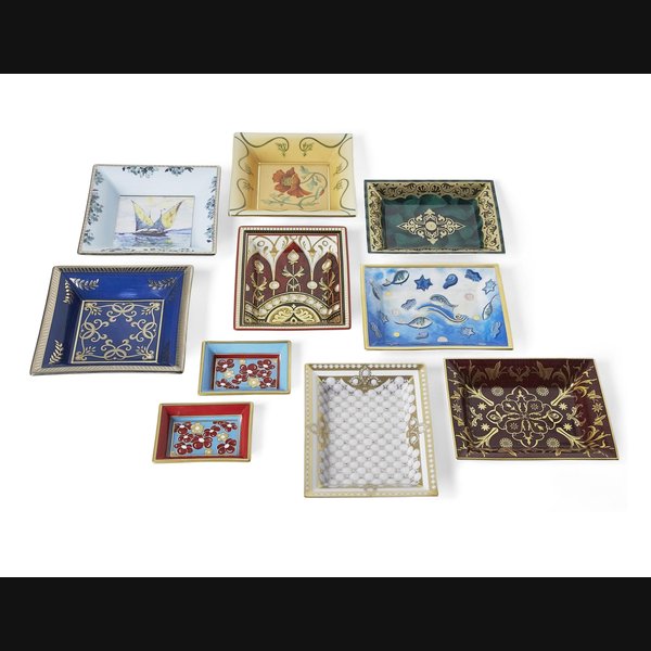 PATEK PHILIPPE TEN LIMITED EDITON LIMOGES PORCELAIN AND ENAMEL DISHES