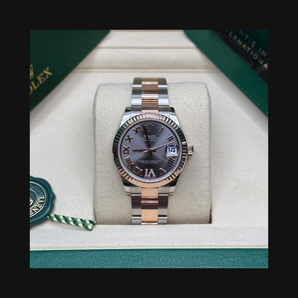 Rolex Rolex Datejust31 NEW 2026 Slate Roman Diamond Dial Two Tone Rose Gold Fluted Bezel Oyster