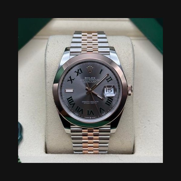 Rolex Rolex Datejust41 NEW 2025 Wimbledon Dial Two Tone Rose Gold Smooth Bezel Jubilee Bracelet