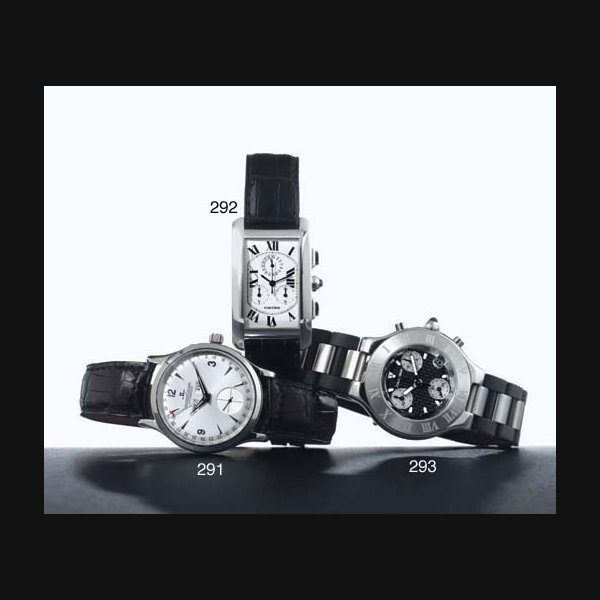 CARTIER. AN 18K WHITE GOLD RECTANGULAR CHRONOGRAPH WRISTWATCH WITH DATE SIGNED CARTIER, "TANK FRANCAISE", CASE NO. CC215210, REF. 2312, CIRCA 1995