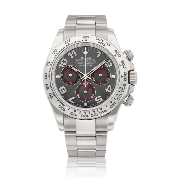 Rolex Cosmograph Daytona, Reference 116509  | A white gold chronograph wristwatch with bracelet, Circa 2011 | 勞力士 | Cosmograph Daytona 型號116509 | 白金計時鏈帶腕錶，約2011年製 · 116509