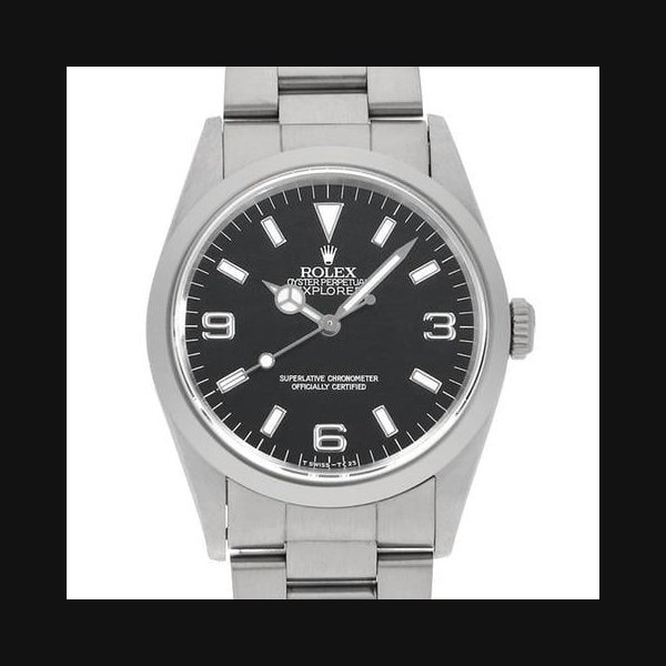 Rolex Rolex ExplorerI 14270 black Frozen Dial All Tritium Single Buckle SNumber USED mens