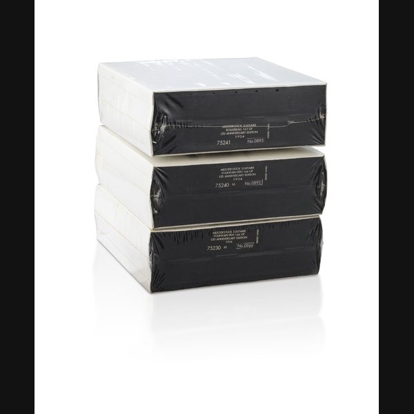 Montblanc. A fine limited anniversary edition 1924 set include fountain pen 144, fountain pen 146 and rollerball 163 in factory sealed box Meisterstück Solitaire. Ref:02403/02399/02404, No.0893/1924, Circa 1999