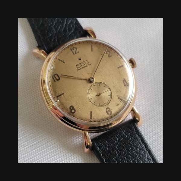 Rolex Rolexperpetual 4134 18k Rose Gold Rare Mens 1940s Jumbo 37mm Automatic RA691, Price & Market Data