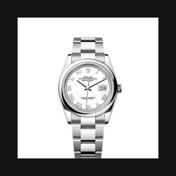 Rolex Rolex Datejust36 White Roman Dial Stainless Steel Smooth Bezel Oyster Bracelet