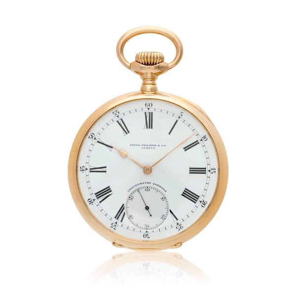 Patek Philippe Chronometro Gondolo, Retailed By Gondolo & Labouriau: A large pink gold open faced watch, Made in 1911