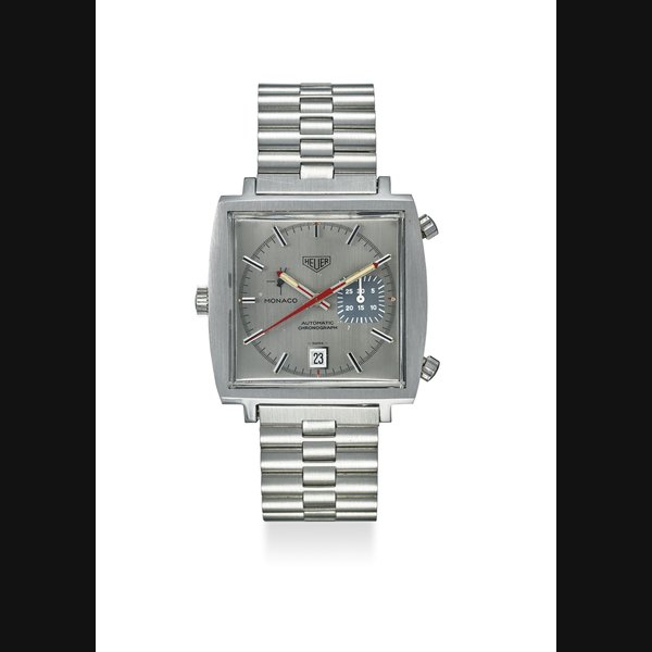 HEUER. A FINE STAINLESS STEEL CHRONOGRAPH MANUAL WINDING WRISTWATCH WITH DATE SIGNED HEUER, MONACO, AUTOMATIC CHRONOGRAPH, COMPAX MODEL, REF. 110’633, NO. 298’659