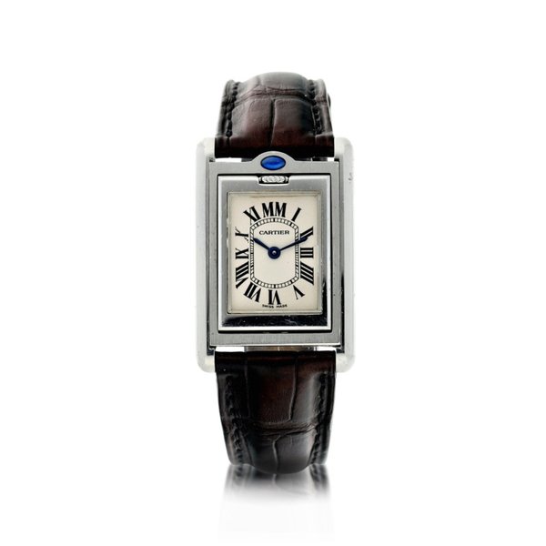 Cartier Reference 2386 Tank Basculante  A stainless steel reversible rectangular wristwatch, numbered 209 out of 365 pieces, Circa 1999