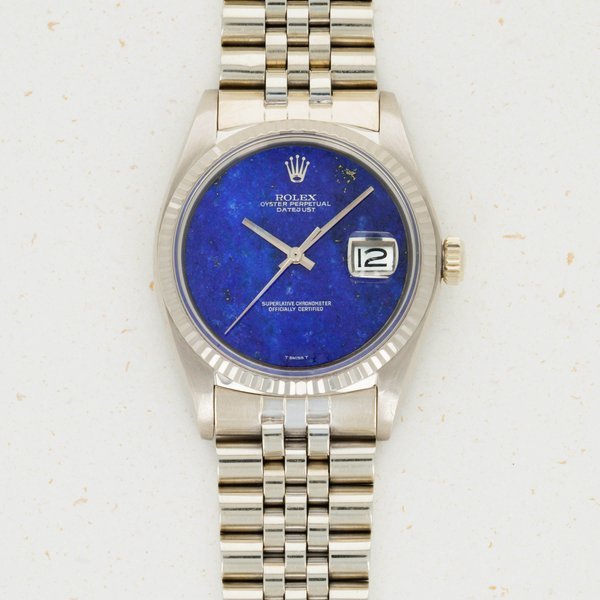 Rolex Rolex White Gold Datejust Lapis Dial 1601 · 1601