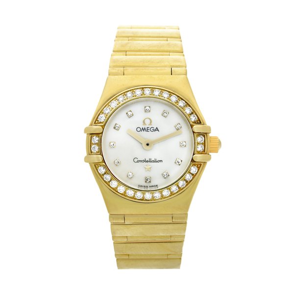 Omega Reference 895 1243 Constellation  A yellow gold and diamond-set bracelet watch with mother-of-pearl dial, Circa 1998