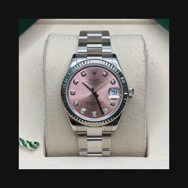 Rolex Rolex Datejust31 Pink Diamond Dial Stainless Steel Fluted Bezel Oyster Bracelet