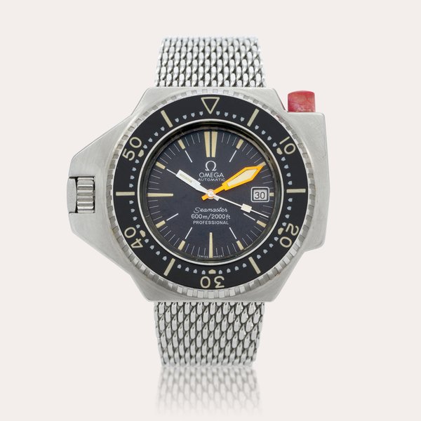 Omega Seamaster 600 ‘Ploprof’, reference 166.077    Montre bracelet en acier avec date |  Stainless steel wristwatch with date and bracelet     Vers 1970 |  Circa 1970