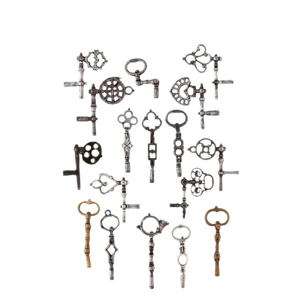 Anon A group of 17 metal watch crank keys, Price & Market Data