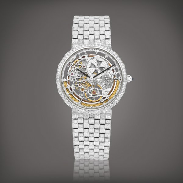 Vacheron Constantin Patrimony, Reference 43502 | A white gold and diamond-set skeletonised bracelet watch, Circa 1993 | Patrimony 型號43502 | 白金鑲鑽石鏤空腕錶，約1993年製 · 43502